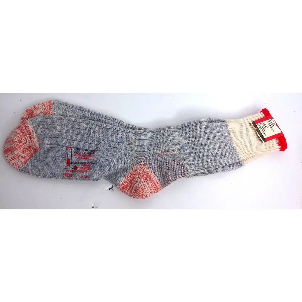 Vintage Glenknit Wool Socks Canada Grey Mens 7-8.5 Womens 8.5-10 New